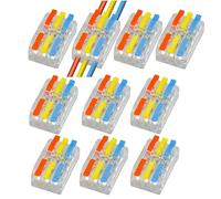 Bloques de terminales a presión 105 conectores rápidos 32 A for cables sólidos y flexibles, nailon ignífugo contactos cobre, for circuitos paralelos la serie SPL(3 in 3 out/10 pcs)