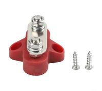 Bloques de terminales de barra colectora de batería M6 de doble conexión, distribución de energía de 12-48 V CC con carcasa ABS rojo/negro, para cableado solar de coche, camión, RV (rojo)