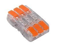 Bloques de terminales de conexión rápida entrelazados de 10 piezas con clip transparente, cobre estañado, for cables de 0,2-2,5 mm² Terminales y kits(3-in 3-out 10PCS)