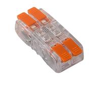 Bloques de terminales de conexión rápida entrelazados de 10 piezas con clip transparente, cobre estañado, for cables de 0,2-2,5 mm² Terminales y kits(2-in 2-out 10PCS)