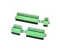 Bloques de terminales enchufables 10 conectores de bloque de terminales de tornillo de tipo tope aéreo de 3,81 mm de paso con orificios de fijación de instalación 2P-12P(Female 10pcs,5P)