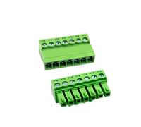 Bloques de terminales enchufables Juego de 1 par de terminales macho/hembra 2EDGRK/15EDG de 3,81 mm con conector y tirador, bloque de terminales 2P3P4P5P6P-24P(7P plug and socket)