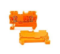 Bloques de terminales for riel DIN ST2.5 (10 unidades), conector PA66 con abrazadera de resorte, 2,5 mm², 32 A, 800 V, IEC60947(ST-2.5-10 PCS-ORANGE)