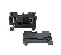 Bloques de terminales for riel DIN ST2.5 (10 unidades), conector PA66 con abrazadera de resorte, 2,5 mm², 32 A, 800 V, IEC60947(ST-2.5-10 PCS-BLACK)