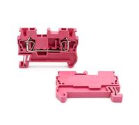Bloques de terminales for riel DIN ST2.5 (10 unidades), conector PA66 con abrazadera de resorte, 2,5 mm², 32 A, 800 V, IEC60947(ST-2.5-10 PCS-RED)