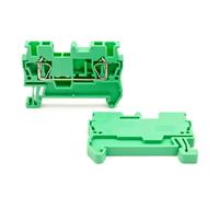Bloques de terminales for riel DIN ST2.5 (10 unidades), conector PA66 con abrazadera de resorte, 2,5 mm², 32 A, 800 V, IEC60947(ST-2.5-10 PCS-GREEN)