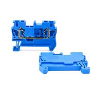 Bloques de terminales for riel DIN ST2.5 (10 unidades), conector PA66 con abrazadera de resorte, 2,5 mm², 32 A, 800 V, IEC60947(ST-2.5-10 PCS-BLUE)
