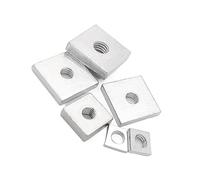 Bloques deslizantes de acero al carbono galvanizados con tuercas cuadradas for perfiles de aluminio(50 PCS-M6-11x8x4mm)
