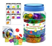 Bloques Geométricos 3D Juguete de 60 piezas de manejo y reflexión | Formas 3D de ayuda escolar en matemáticas para preescolar clase casa niños niñas niños pequeños