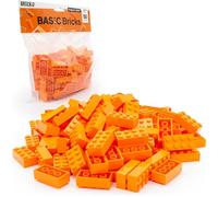 Bloques Lego 2x4 Classic, 100 piezas - Bloques de construcción individuales en paquete grande, para placa y caja LEGO, set básico | Ladrillos básicos (3001) (Naranja)
