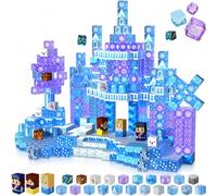 Bloques Magnéticos 100 Piezas - Construye un Mundo Mágico Azul Hielo | Magnetic Blocks Juego de Construcciones Magneticas Regalos para Niños y Niñas de 3 4 5 6 7 8 9 Años - Juguetes Sensorial STEM