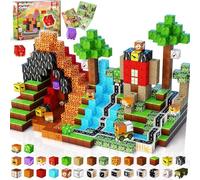 Bloques Magneticos Construccion Niños, 100 Piezas Construcciones Magneticas, Construye un Mundo de Dinosaurios, Juguetes Creativos Montessori Regalo de Pascua para Niños y Niñas de 3 4 5 6 7 8 9 Años
