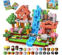 Bloques Magneticos Construccion Niños 100 Piezas Imán de Construcción Pastizales y Carreteras Magnetic Blocks Juguetes Magnéticos de Construcción Creativo Montessori de Regalos para Niños de 3-9 Años