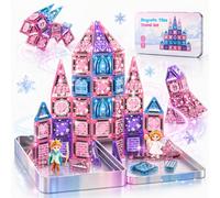 Bloques Magneticos Construccion Niños 43 Piezas, Juguetes Niña 3 4 5 6 Años Piezas Magneticas Niños Regalo Niña 3-6 Años Educa Magnetic Tiles Building Blocks Regalos de Cumpleaños Juegos de Viaje