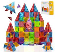 Bloques Magneticos Construccion Niños en Caja de Metal - 56 Piezas Magneticas Niños - Magnetic Blocks Juguete de Viaje para Construir Castillos - Magnetic Tiles Juguetes de Viaje Montessori 3+ Años