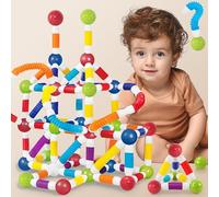 Bloques Magneticos Construccion Niños Retráctiles 64 Piezas Magneticas Niños Juguetes Montessori, 3D Construcciones Educativos Juegos Imanes Niño, Regalos Navidad Pascua Reyes Magos para Chico Niñas