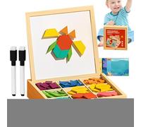 Bloques Magnéticos De Madera, Juego De Ingenio Educativo, Geométricos Seguros para Niñas Niños 3+ Años Juguetes Educativos Cumpleaños Viaje Y Hogar