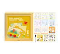 Bloques Magnéticos de Patrones - Juguetes Educativos De Patrones Geométricos - Bloques Puzzle De Formas con Tarjetas - para Niños Niñas Viaje Sala de Juegos Aula Jardín de Infancia Navidad Cumpleaños