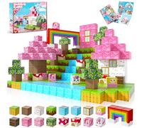 Bloques Magnéticos Mundo de Construcción Magnética Construye Mi Mundo Magnético de Ensueño de Unicornios 100 Piezas Bloques Magnéticos Regalos de Unicornios para Niñas de 4 5 6 7 8 9 Juegos Magnéticos