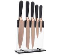 Bloques metálicos para cuchillos (vertical, oro rosa y negro)