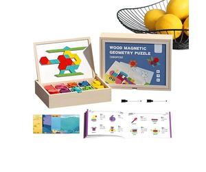 Bloques Puzzle,Juego de Reflexión Lógica de Madera para Mesa - Juego de Testigos Tangram - Niñas Niños Adolescentes - Ideal Viaje Escuela Familia