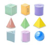 Bloques sólidos geométricos 3D, juego de demostrador de área, manipuladores portátiles para el aula de matemáticas, suministros escolares educativos, herramienta de aprendizaje visual