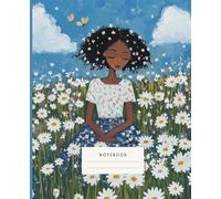 Blossom Dreams Notebook: Adorned with a serene illustration of a young woman seated among blooming daisies under a clear blue sky, this notebook radiates tranquility and beauty.