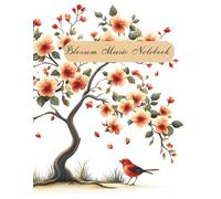 Blossom Music Notebook - Staff Paper for Girls: Spring-themed sheet music book with soft watercolor cover - ideal for music learners and young composers.