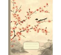 "Blossom Serenity" Composition Notebook: Graceful Bird Among Cherry Blossoms, 110 Pages, 7.5 x 9.25 Inches