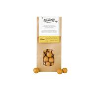 Blossombs Bolsa de papel kraft con 50 árboles de flores, amarillo ocre, bombas de semillas, regalo de flores para mariposas, abejas y abejorros, mezcla de semillas de flores