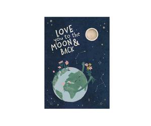Blossombs Bomba de semillas - Tarjeta de regalo - Te amo hasta la luna y de vuelta (1 ud) - regalo original de amor