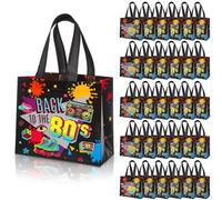 Blosssound 30 bolsas de recuerdo de fiesta de los años 80 a granel a granel Back to the 80's no tejidas, bolsas de regalo de hip hop, caramelos, golosinas para decoración retro de los años 80