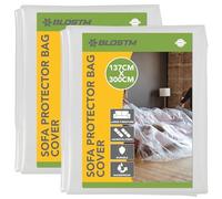 BLOSTM 2 Fundas para Sofá - 2 Bolsas de Almacenamiento para Sofá, Fundas Antipolvo Extra Gruesas para Muebles, Fundas de Plástico Transparente Impermeables Duraderas 600 g - 300 cm x 137 cm