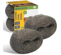 BLOSTM Almohadillas de lana de acero 0000 para remover, limpiar el pulido en el hogar y bloquear agujeros de roedores, 16 pies, paquete de 2