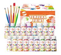 BLOT Pintura Témperas para Niños 18 Colores Lavabile Pintura de Dedos No Tóxica Colores Témpera con Fluorescente Brillo Metálico para Manualidades Póster Esponja