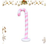 Blow Up Holiday Ornament - Inflatable Candy Stick Ball for Indoor Outdoor Use | Giant Pvc Decoration with Fun Design, Party Favor for Yard Lawn Pool Home Christmas Photoshoot, 147cm Pink White Green