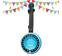 Blow Up Instruments - Banjo Stage Accessories, Inflatable Music Props, Air Filled Novelty Novelties, Rock Starr Theme Toys | For Beach Birthday Celebration Backyard Playroom Preschool Activities