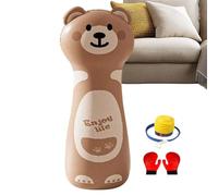 Blow Up Punching Bag - Inflatable Boxing Bag, 47 Inch Kids Punching B́ag Set, Indoor Children Workout Exercise Training Sports Entertainment Home Gym, Includes Gloves and Pump for Safe Fun Ṕunching Ac