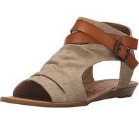 Blowfish Mujeres Bella Punta Abierta Casual Sandalias con Plataforma, Desert Sand Rancher Canvas/Dyecut, Talla 6.5