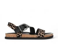 Blowfish Malibu Mujer Leopardo Marrón Lance Sandalias Planas Tiras Hebilla Cuña