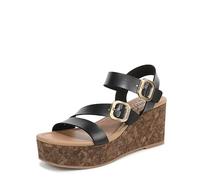 Blowfish Malibu Sandalias de cuña Ali para mujer, Negro Faux Leather, 39 EU