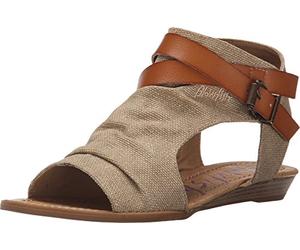 Blowfish Mujeres Bella Punta Abierta Casual Sandalias con Plataforma, Desert Sand Rancher Canvas/Dyecut, Talla 7.5