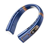 Blowing Neck Fan, USB recargable cuello Fan, 5 velocidades ajustables ajustados, ligeros Hands-Off, ideal para viajes al aire libre, 7,8 x 2,13 x 7,24 pulgadas, color azul y negro, 1 pieza