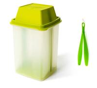 BloxBerry Tarro de pepinillos con inserto de colador, recipiente de plástico a prueba de fugas, para frutas frescas o verduras en escabeche, completo con pinzas