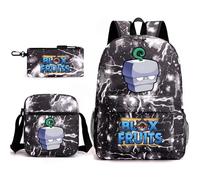 Bloxs Fruits - Mochila infantil de 3 piezas de 17 pulgadas + bolsa + estuche para bolígrafos para uso diario escolar y al aire libre, A1, L