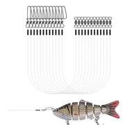 BLPRKOT 12 Piezas Líder de pesca de fluorocarbono, Línea de Líder de Fluorocarbono con Eslabón Giratorio Y Broche, Accesorios de Pesca, Línea de Líder para Pesca de Spinning