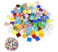 BLPRKOT 2 Piezas Azulejos cuadrados de mosaico de cerámica de 200 g, 1 x 1 cm, hechas a mano, piezas creativas de micro mosaico para amantes, proyectos de mosaico de bricolaje y decoración del hogar