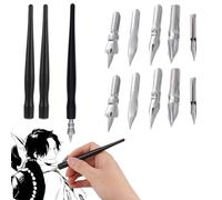 BLPRKOT 2 Piezas Caligrafía Caligrafía Plumilla Set Manga Comic Dibujo Pintura Kit de herramientas Pluma de Caligrafía con 2 soportes para bolígrafos y 10 semillas para manga/cómic/caligrafía