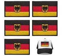 BLPRKOT 5 Piezas Parches Bordados Bandera Alemania con Colores Oficiales - Escudo bordado - Parches Moteros Bordados - Parches Militares, parche Alemania, Patch Germany Flag Patch with National Emblem