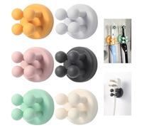 BLPRKOT 6 Piezas Soporte Cepillo de Dientes, Silicone portaspazzolino bagno multifunzione gancio impermeabile autoadesivo per spazzolino da denti supporto per parete per appendere bagno,cucina